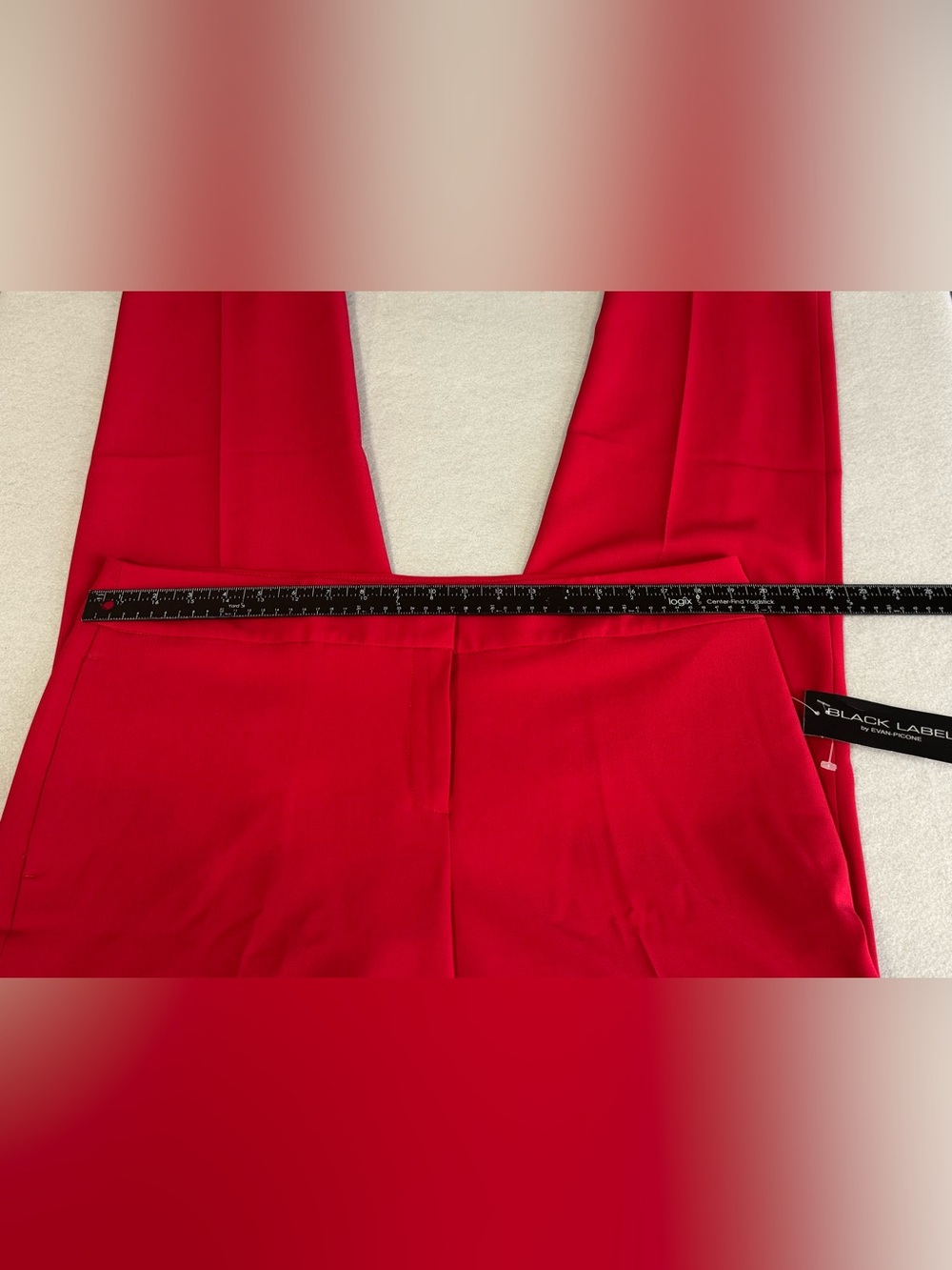 Black Label by Evan Picone Fire Red Trousers 16 Straight Leg (Runs like 14) - Picture 8 of 11